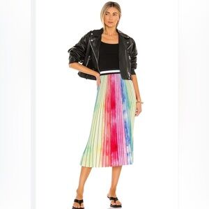 Le Superbe Watercolor Rainbow Pleated Skirt